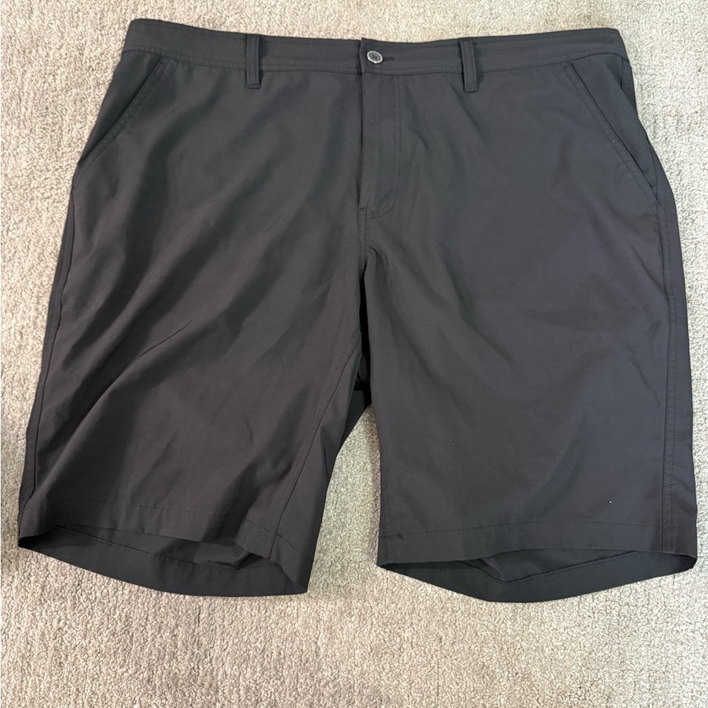 Classic Black Men's Flat Front Shorts